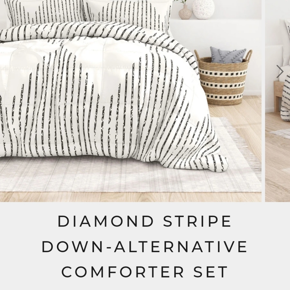Linens & Hutch King Diamond Stripe Down-Alternative Comforter Set